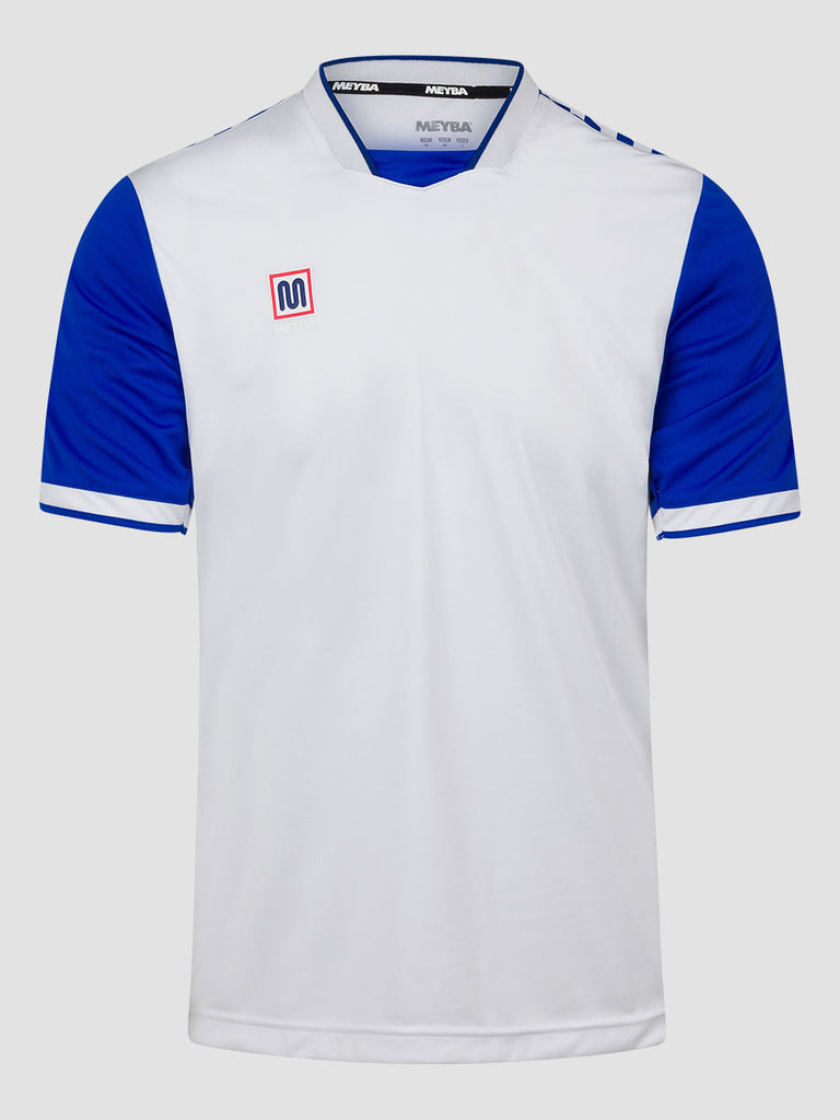 Meyba Men's White & Royal Blue Alpha Football Match Jersey - front image