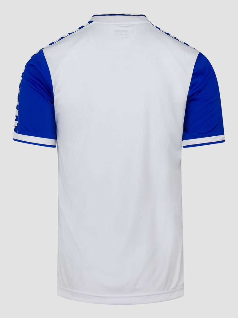 Meyba Men's White & Royal Blue Alpha Football Match Jersey - back image