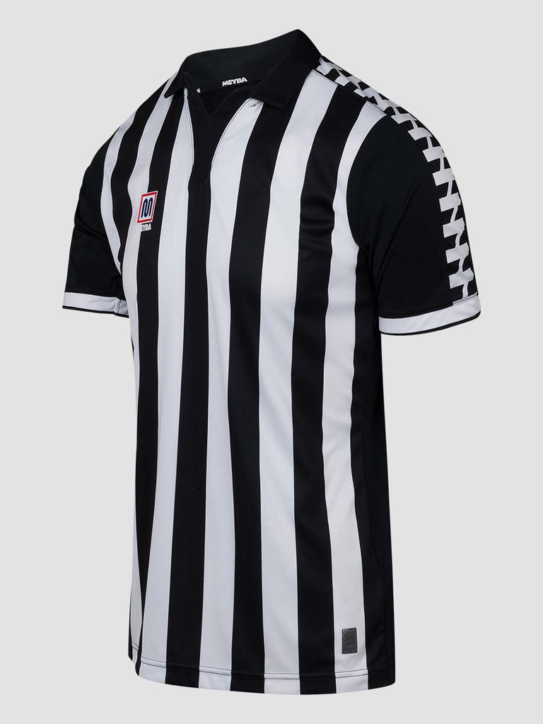 Meyba Men's Black & White Alpha Stripe Football Match Jersey - side image