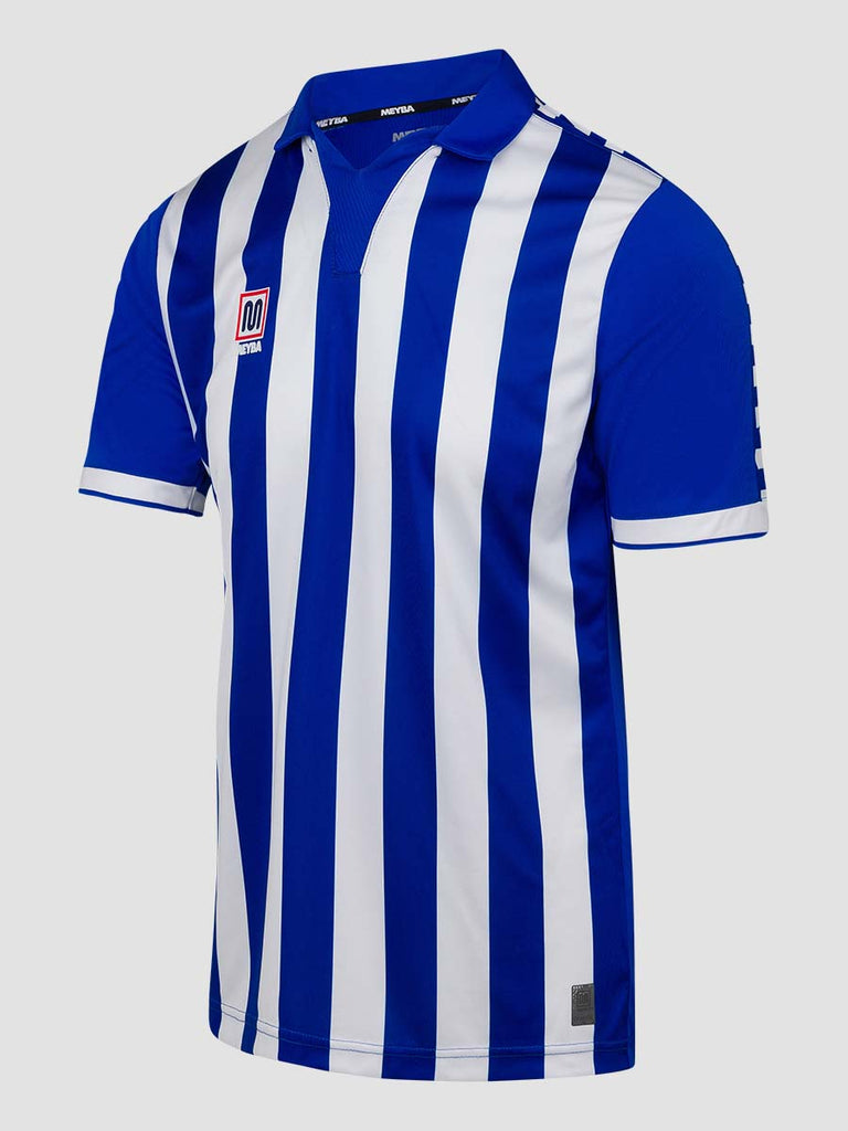 Meyba Men's Blue & White Alpha Stripe Football Match Jersey - side image