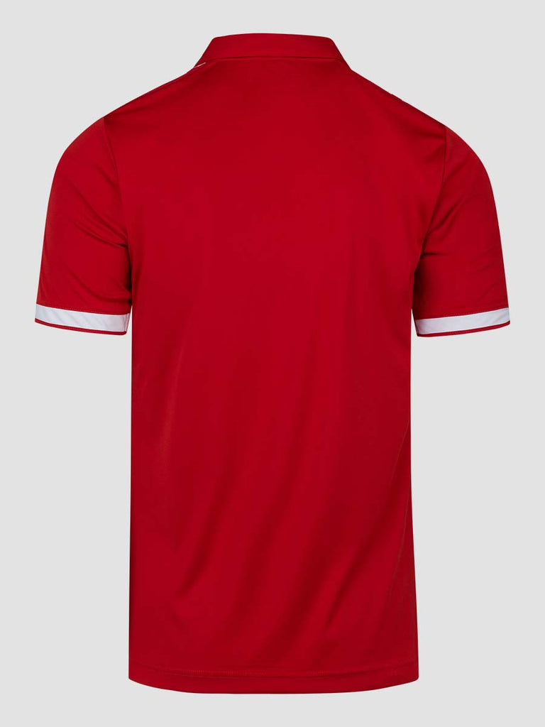 Meyba Men's Red & White Alpha Stripe Football Match Jersey - back image