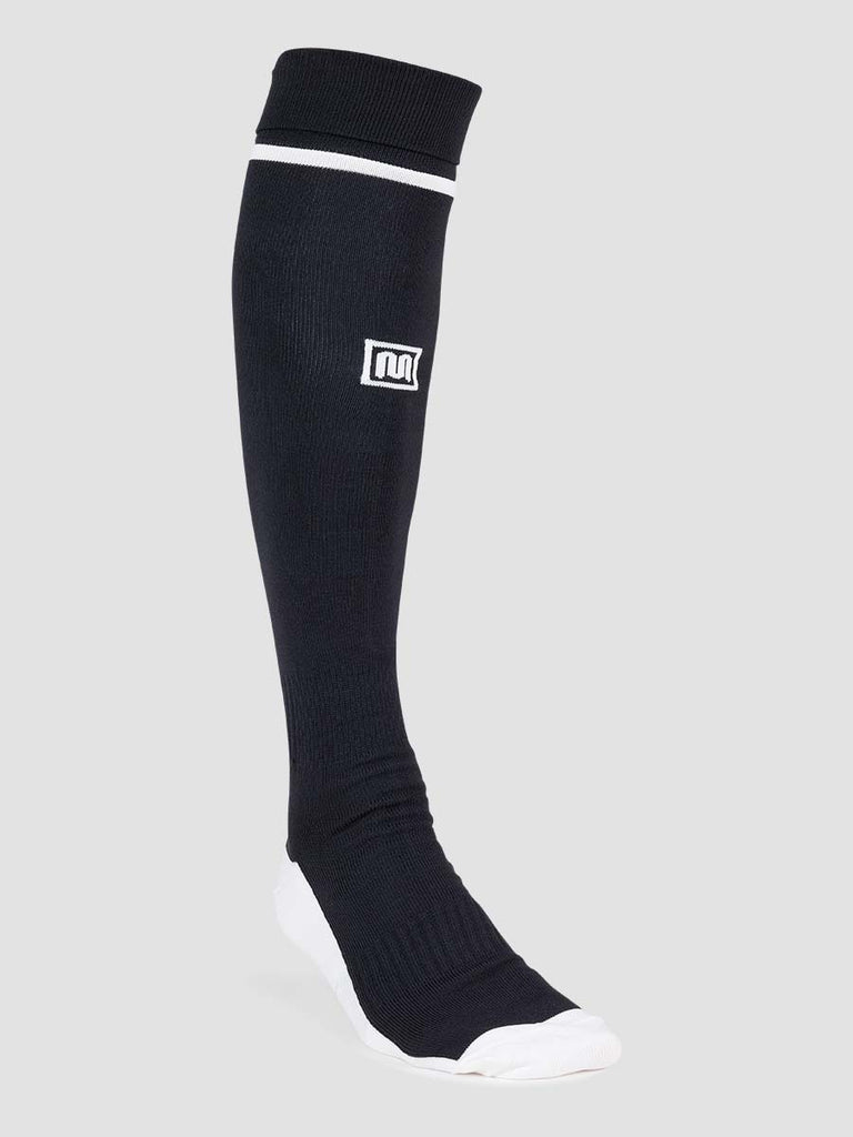 Meyba Men's Black & White Players Football Socks - front angle