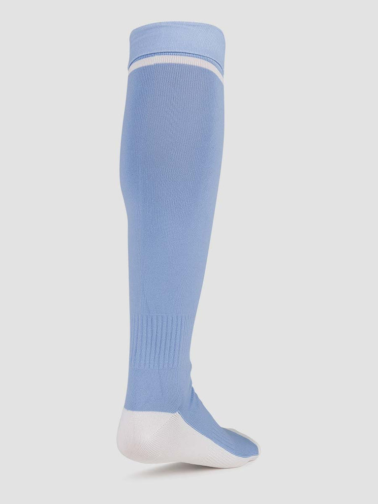 Meyba Men's Sky Blue & White Players Football Socks - back angle