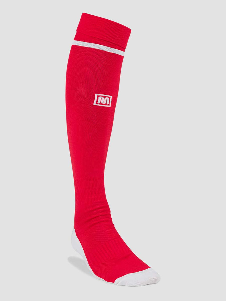 Meyba Men's Red & White Players Football Socks - front angle
