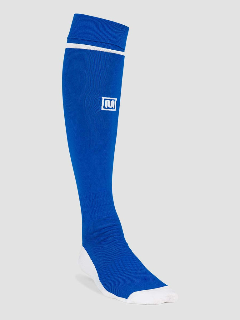 Meyba Men's Royal Blue & White Players Football Socks - front angle