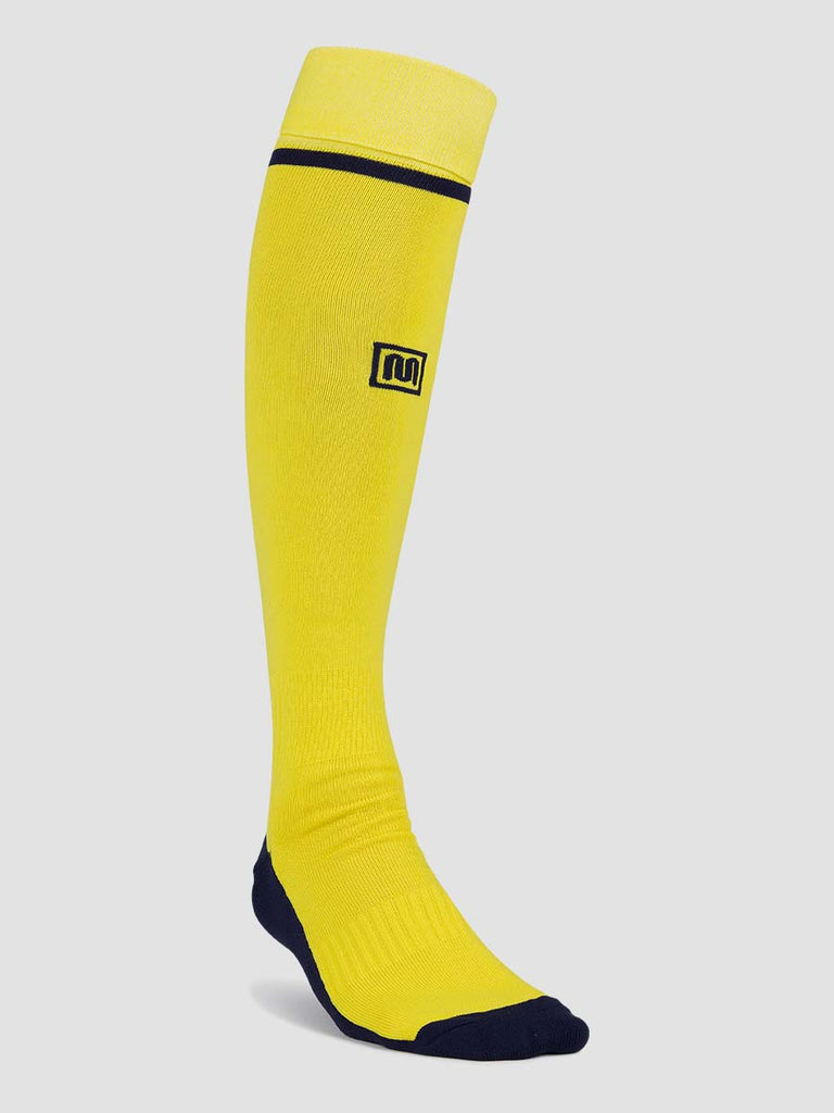 Meyba Men's Yellow & Navy Players Football Socks - front angle