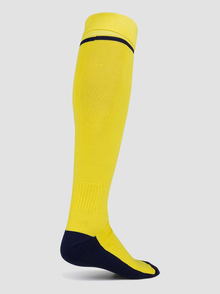 Meyba Men's Yellow & Navy Players Football Socks - back angle