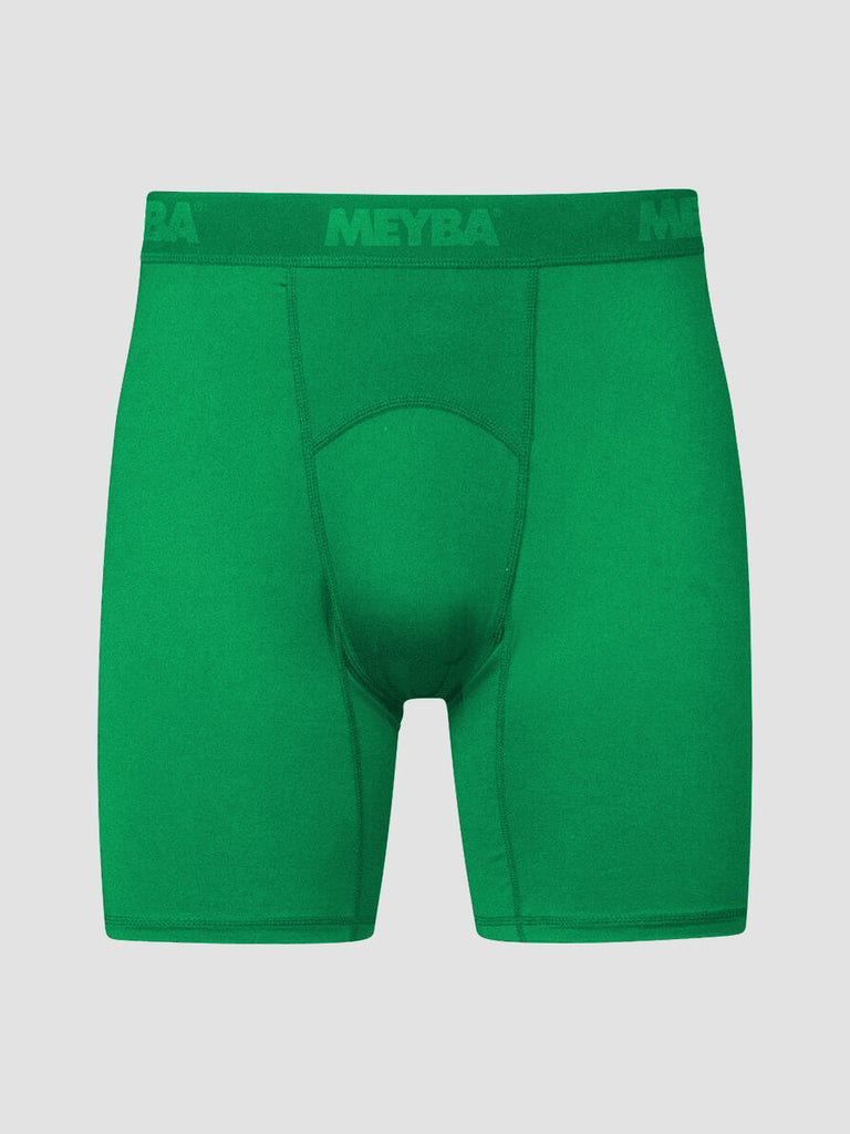 Men's Green Football Base Layer Shorts - front angle
